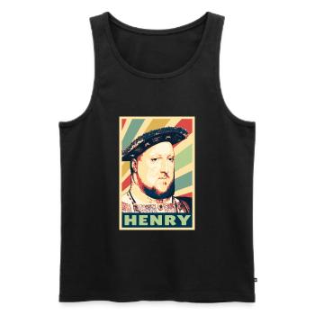 Rey Henry 8 colores vintage - Débardeur bio Premium Homme - noir - Devant - Michal (187cm)