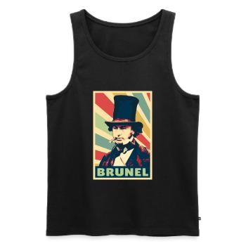 Isambard Kingdom Brunel Vintage Colores - Débardeur bio Premium Homme - noir - Devant - AI Model Male 178 light (178cm)