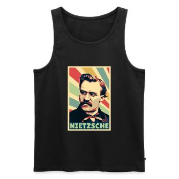Friedrich Nietzsche Colores vintage - Débardeur bio Premium Homme - noir - Devant - AI Model Male 178 light (178cm)