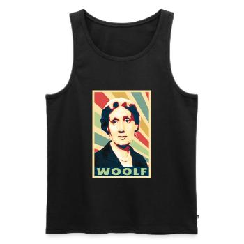 Virginia Woolf Vintage Colores - Débardeur bio Premium Homme - noir - Devant - AI Model Male 178 light (178cm)
