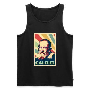 Galileo Galilei Vintage Farben - Männer Premium Bio Tank Top - Schwarz - Vorne - Michal (187cm)