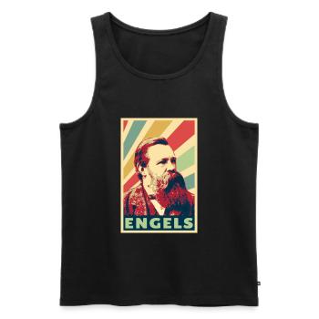 Friedrich Engels Vintage Colores - Débardeur bio Premium Homme - noir - Devant - AI Model Male 178 light (178cm)