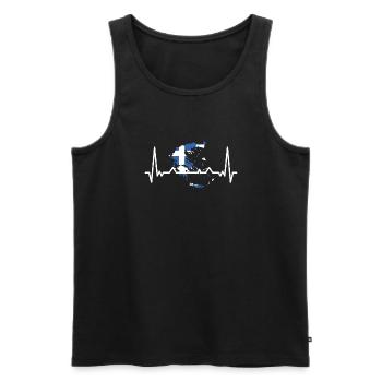 Griechenland Flagge Hellas Athen Griechische Fahne - Männer Premium Bio Tank Top - Schwarz - Vorne - Michal (187cm)