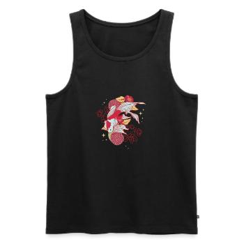 Koi Flowers Floral - Men's Premium Organic Tank Top - black - Front - AI Model Male 178 light (178cm)