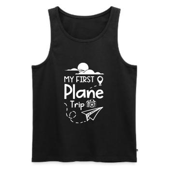 Mon premier voyage en avion - Débardeur bio Premium Homme - noir - Devant - Michal (187cm)