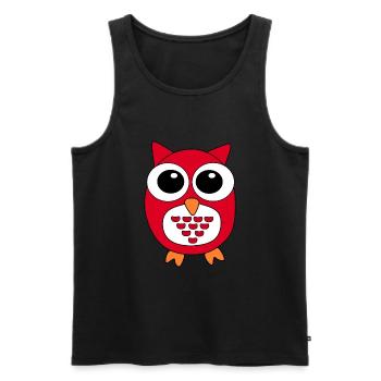 Owl Red Owl - Men's Premium Organic Tank Top - black - Front - AI Model Male 178 light (178cm)