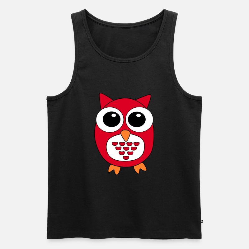 Eule rote Eule - Männer Premium Bio Tank Top - Schwarz