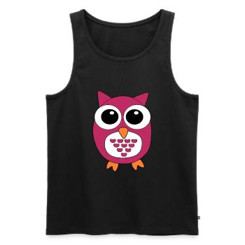 pink owl pink bird - Men's Premium Organic Tank Top - black - Front - AI Model Male 178 light (178cm)