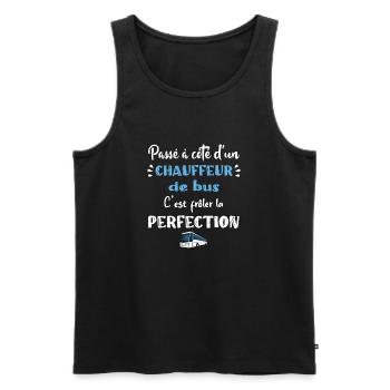 Passé à côté d'un chauffeur de bus t-shirt - Débardeur bio Premium Homme - noir - Devant - Michal (187cm)