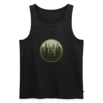 Wald Natur Bäume Wildnis Outdoor Wandern - Männer Premium Bio Tank Top - Schwarz - Vorne - Michal (187cm)