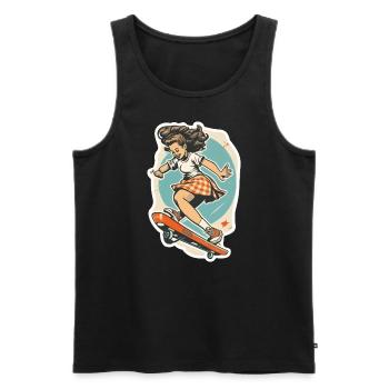 skater girl - Men's Premium Organic Tank Top - black - Front - Michal (187cm)