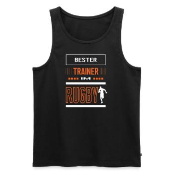 Bester Rugby Trainer Rugbytrainer Training - Männer Premium Bio Tank Top - Schwarz - Vorne - AI Model Male 178 light (178cm)