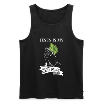 Jesus is my sugar daddy | Jesus ist mein Sugar Dad - Männer Premium Bio Tank Top - Schwarz - Vorne - AI Model Male 178 light (178cm)