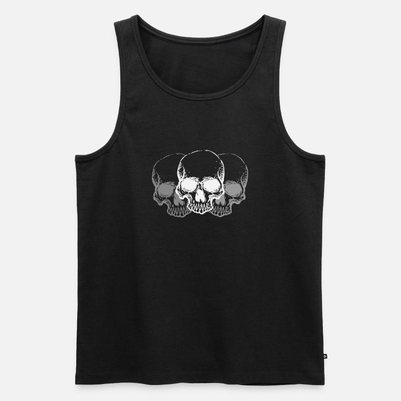 Schädel - Männer Premium Bio Tank Top - Schwarz
