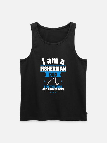 Fishing Dad, Father's Day Gift - Men's Premium Organic Tank Top - black