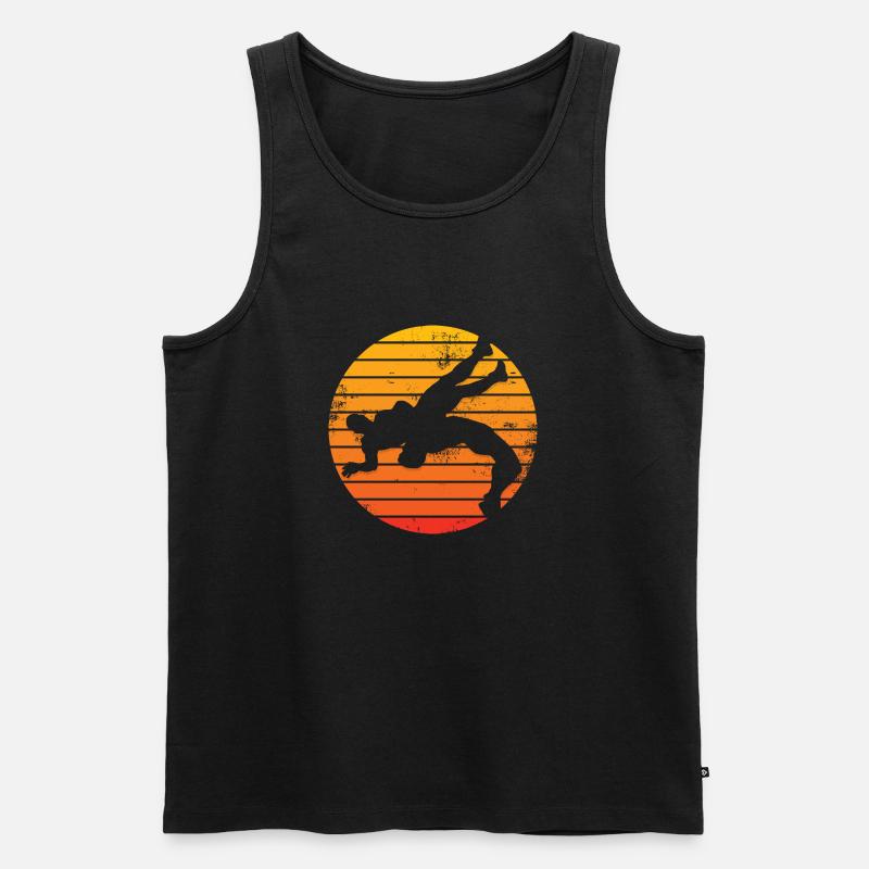 Retro Ringer - Männer Premium Bio Tank Top - Schwarz