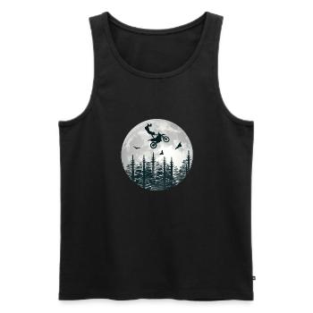 Motorcross Mond Silhouette Geschenk Motorcycle - Männer Premium Bio Tank Top - Schwarz - Vorne - Michal (187cm)