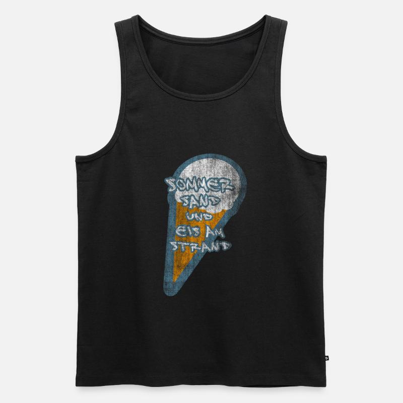 EIS AM STRAND SOMMER - Männer Premium Bio Tank Top - Schwarz