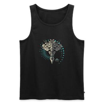 Tahitian Tattoo TIKI - Männer Premium Bio Tank Top - Schwarz - Vorne - Michal (187cm)