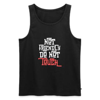 Funny Not Friendly Do Not Touch Introvert - Men's Premium Organic Tank Top - black - Front - Michal (187cm)