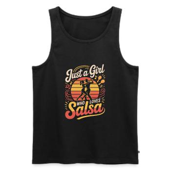 Just a girl who loves salsa - Men's Premium Organic Tank Top - black - Front - AI Model Male 178 light (178cm)