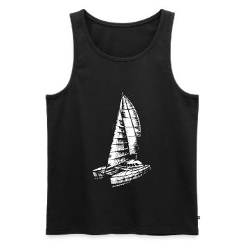 Catamaran Voilier Voile Voile Vêtements Marins - Débardeur bio Premium Homme - noir - Devant - Michal (187cm)