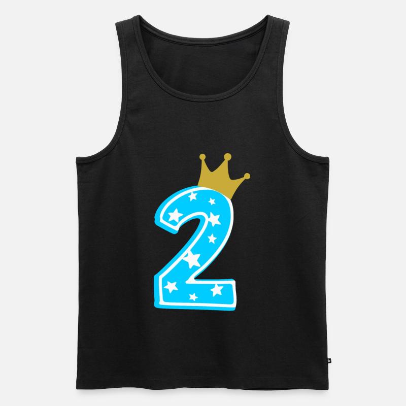 2 Krone 2. Geburtstag 2 Jahre - Männer Premium Bio Tank Top - Schwarz