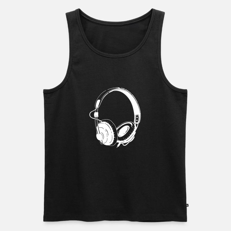 Kopfhörer - Männer Premium Bio Tank Top - Schwarz