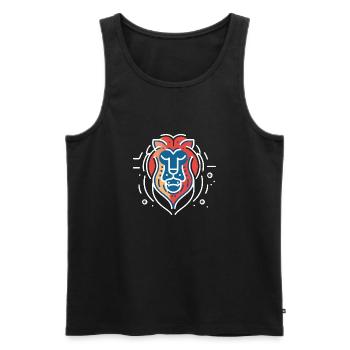 Wise Lion - Men's Premium Organic Tank Top - black - Front - Michal (187cm)