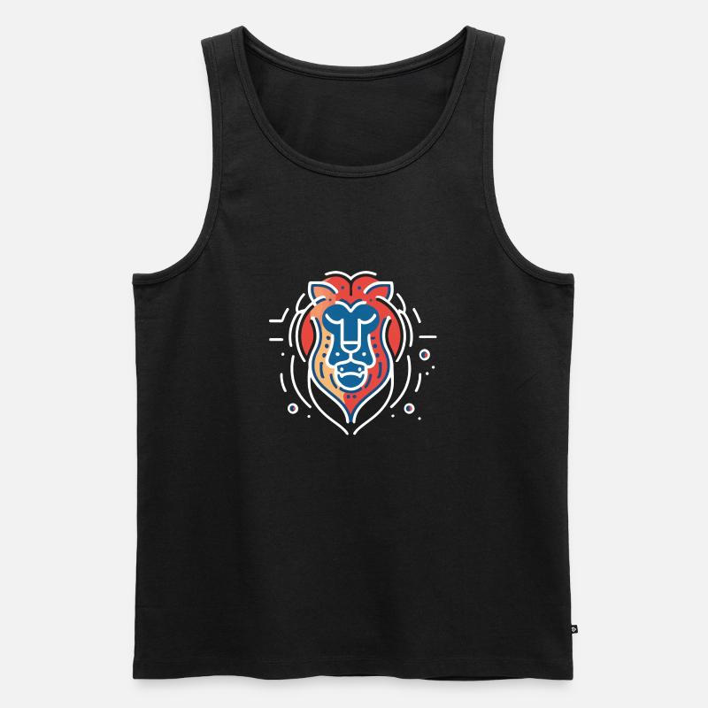 Weiser Löwe - Männer Premium Bio Tank Top - Schwarz