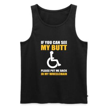 Rollstuhl - Männer Premium Bio Tank Top - Schwarz - Vorne - Michal (187cm)