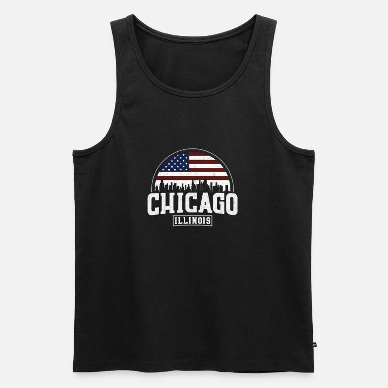 Chicago Skyline - Männer Premium Bio Tank Top - Schwarz