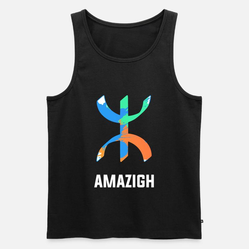 Amazigh - Männer Premium Bio Tank Top - Schwarz