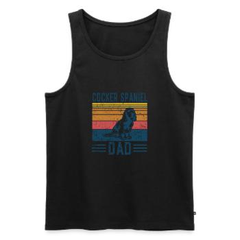 Dogs | Cocker Spaniel Papa - Vintage Cocker - Men's Premium Organic Tank Top - black - Front - AI Model Male 178 light (178cm)