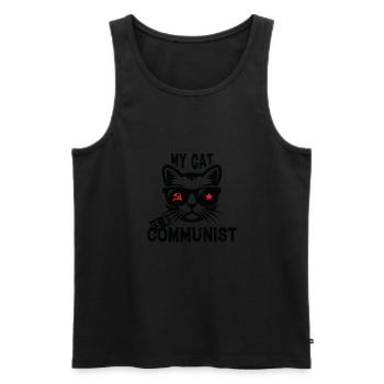 My cat is a communist - Men's Premium Organic Tank Top - black - Front - AI Model Male 178 light (178cm)
