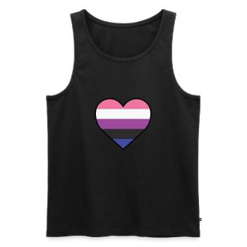 Cœur LGBT - Fluide sexuel LGBTQIA - Débardeur bio Premium Homme - noir - Devant - Michal (187cm)