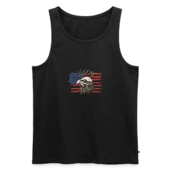 USA Flagge Adler Texas Vintage Waco - Männer Premium Bio Tank Top - Schwarz - Vorne - Michal (187cm)