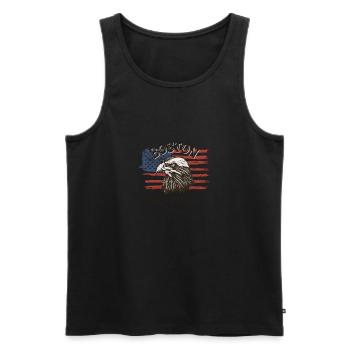 USA Flagge Adler Massachusetts Vintage Boston - Männer Premium Bio Tank Top - Schwarz - Vorne - AI Model Male 178 light (178cm)
