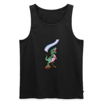 LGBTQ-Flagge - Dinosaurier-Transgender - Männer Premium Bio Tank Top - Schwarz - Vorne - Michal (187cm)