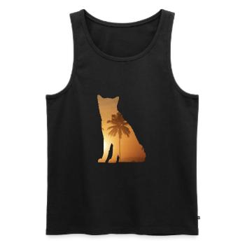 Sommerstrand - Akita - Männer Premium Bio Tank Top - Schwarz - Vorne - Michal (187cm)