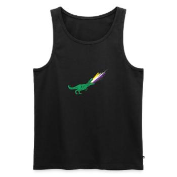LGBTQ Non-Binary Flag - Dinosaurs - Men's Premium Organic Tank Top - black - Front - AI Model Male 178 light (178cm)