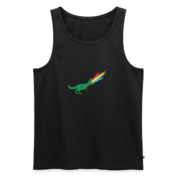 Drapeau pansexuel LGBTQ - Dinosaures - Débardeur bio Premium Homme - noir - Devant - Michal (187cm)