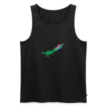LGBTQ Polysexual Flag - Dinosaurs - Men's Premium Organic Tank Top - black - Front - Michal (187cm)
