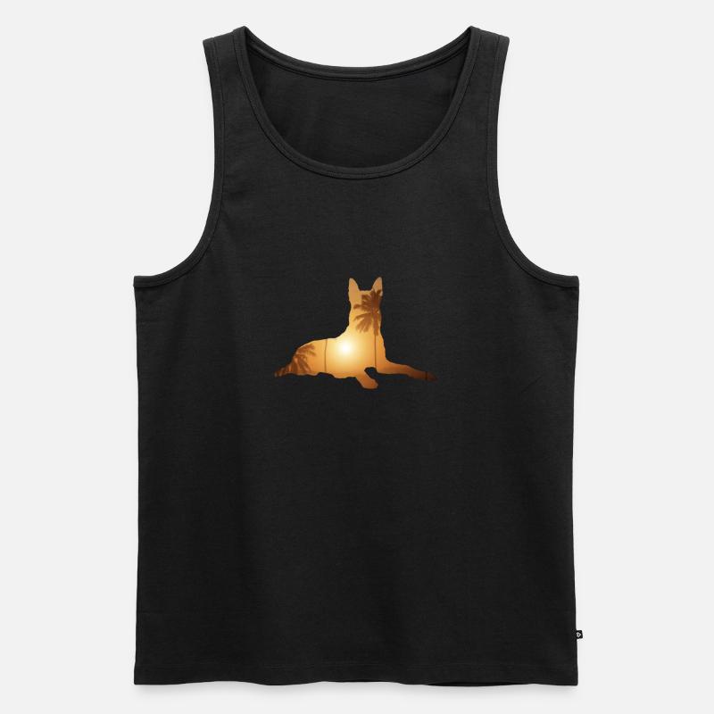 Summer beach - Belgian shepherd - Men's Premium Organic Tank Top - undefined