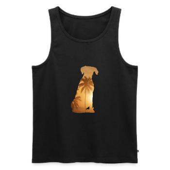 Sommerstrand - Boxer - Männer Premium Bio Tank Top - Schwarz - Vorne - Michal (187cm)