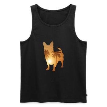 Sommerstrand - Chihuahua - Männer Premium Bio Tank Top - Schwarz - Vorne - Michal (187cm)