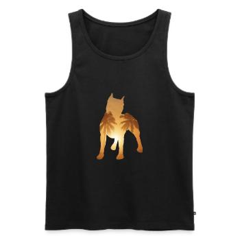 Sommerstrand - Pitbull - Männer Premium Bio Tank Top - Schwarz - Vorne - Michal (187cm)