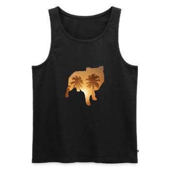 Sommerstrand - Pommerianer - Männer Premium Bio Tank Top - Schwarz - Vorne - Michal (187cm)