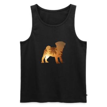 Sommerstrand - Mops - Männer Premium Bio Tank Top - Schwarz - Vorne - AI Model Male 178 light (178cm)