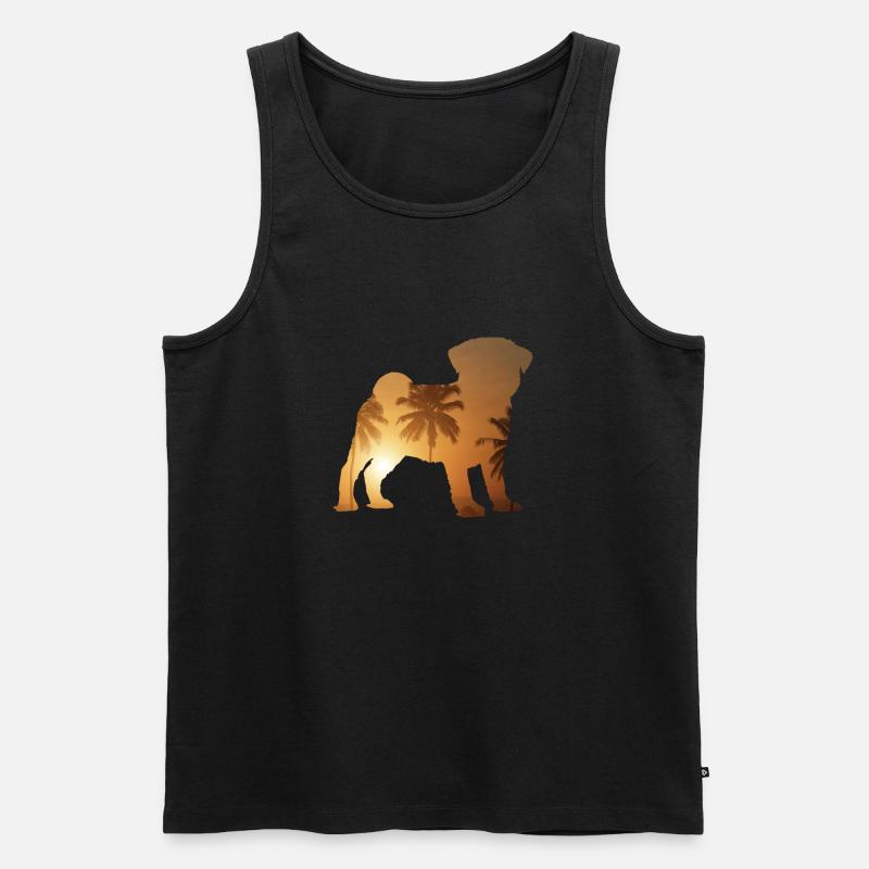 Sommerstrand - Mops - Männer Premium Bio Tank Top - undefined